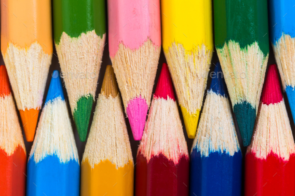 Background from set of colour pencils. Stock Photo by Nataliia_Pyzhova